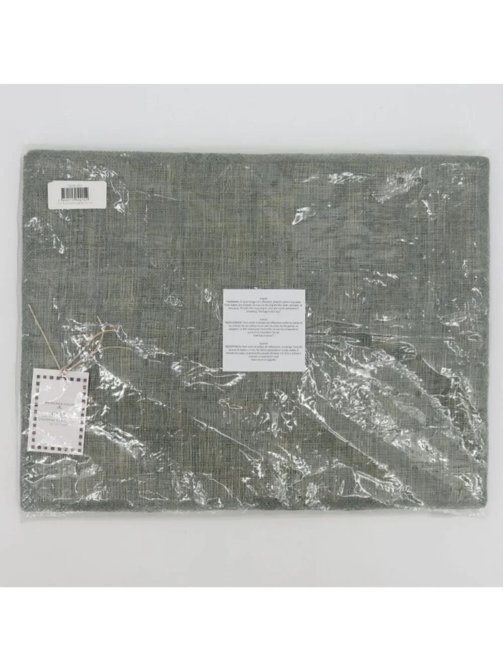 NEW Mackenzie-Childs Set of 4 Grey Sinamay Placemats Woven Abaca Fibers NWT